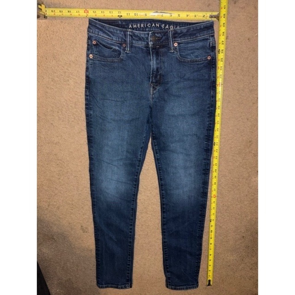 American Eagle Slim Fit Jeans Mens 30x32 Dark‎ Wash Denim Stretch Pants T02-06